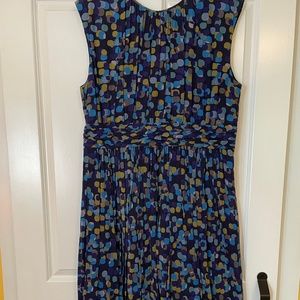 Boden blue/green cap sleeve dress